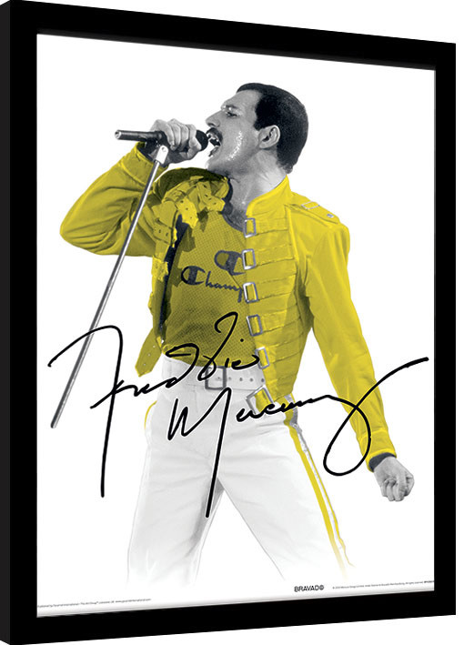 Framed poster Freddie Mercury - Yellow Jacket