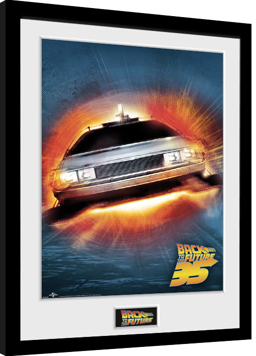 Poster emoldurado Back To The Future - 35th Delorean