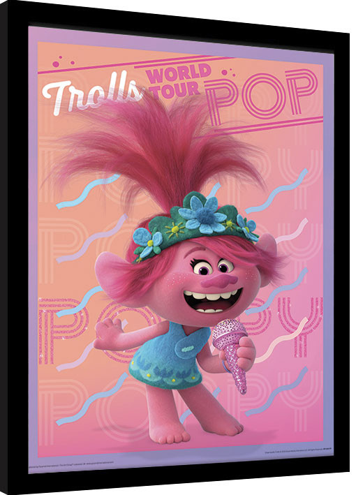 Trolls World Tour - Image encadrée 34 x 45 cm (Guy Diamond and Tiny