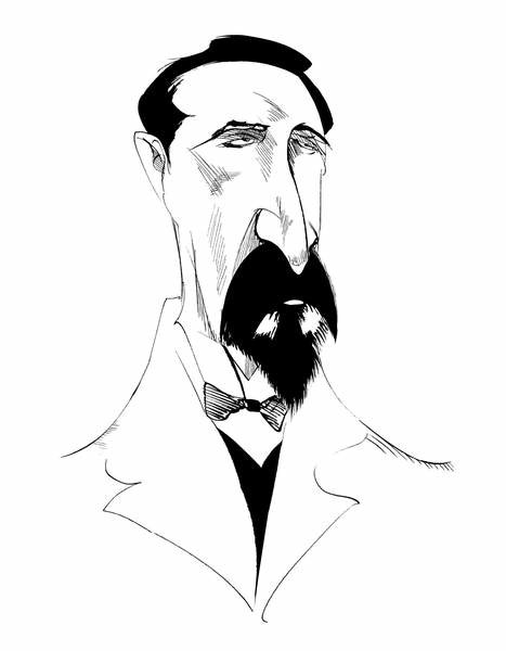 Принти на полотні Alexander Borodin, Russian composer  , b/w caricature