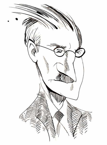 Принти на полотні James Joyce - caricature of Irish writer