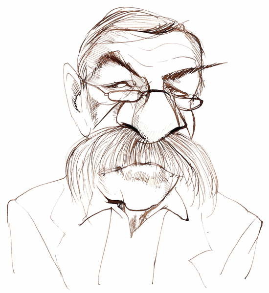 Плакат Günter Grass, German novelist, poet, playwright and artist; caricature
