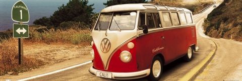 Плакат VW Volkswagen Californian - Route on