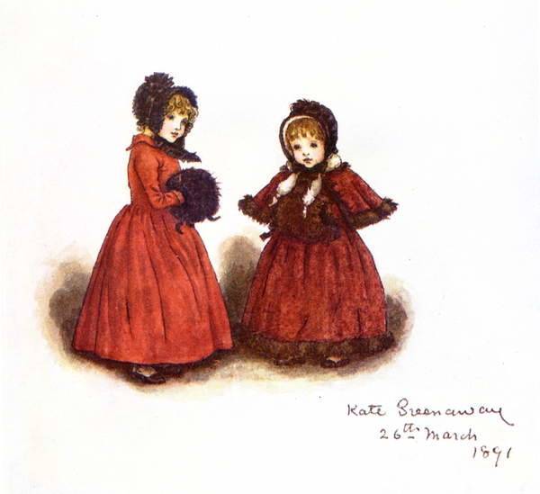 Плакат 'Out for a walk'  by Kate Greenaway.