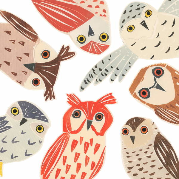Плакат A Parliament Of Owls, 2018, collagraph collage