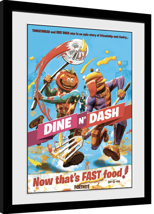 Framed poster Fortnite - Dine n Dash