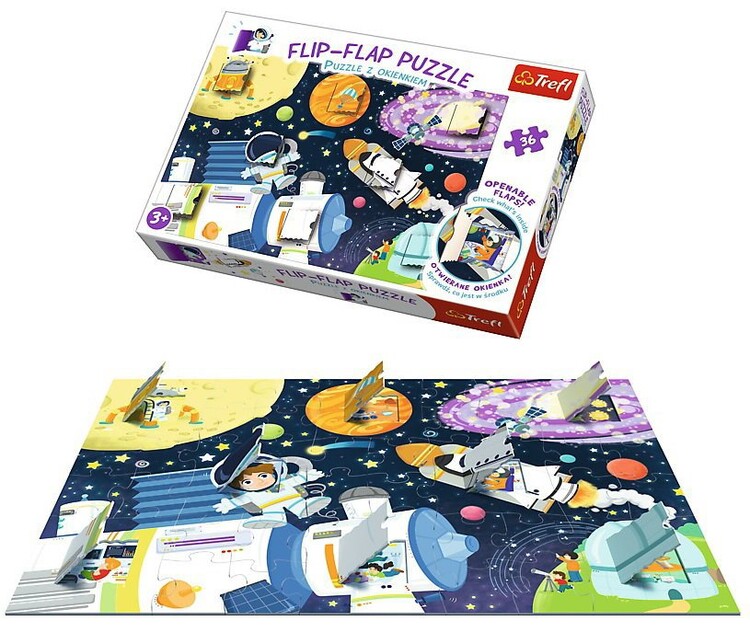 Puzzle Flip-Flap Puzzle - Space
