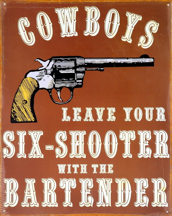 Μεταλλική πινακίδα COWBOYS & GUNS