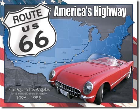 Μεταλλική πινακίδα ROUTE 66 - 1926-1985