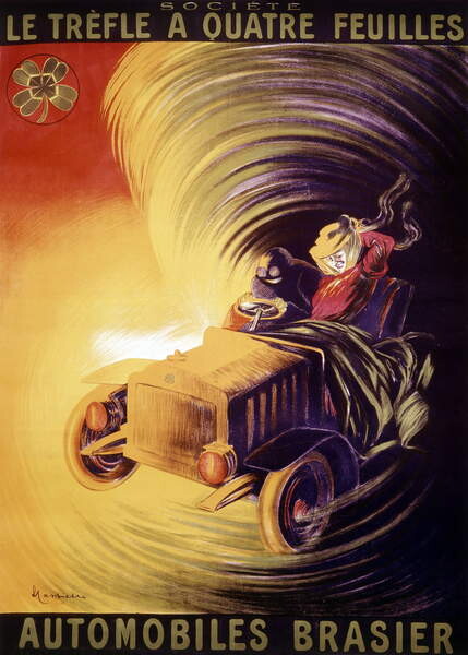 Плакат Advertisement by Leonetto Cappiello for the Brasier cars in France around 1900