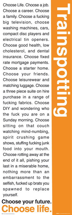 Poster TRAINSPOTTING - quotes