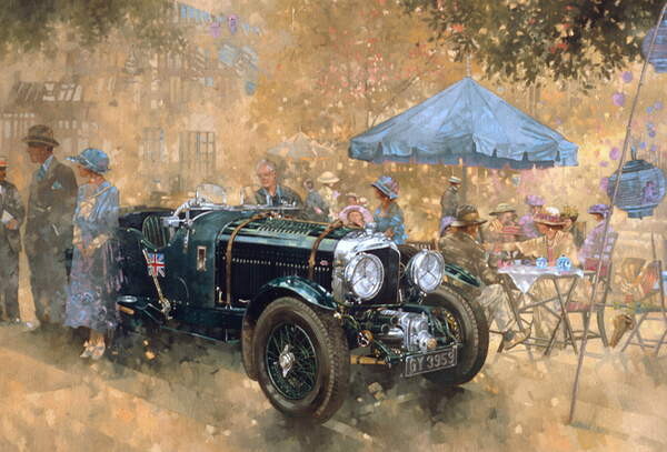 Принти на полотні Garden party with the Bentley