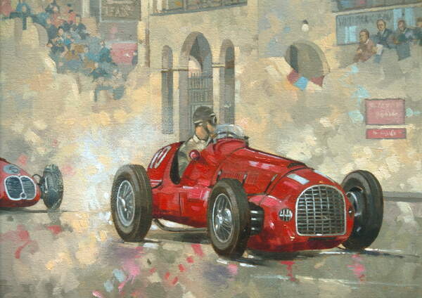 Плакат Whitehead's Ferrari passing the pavillion, Jersey