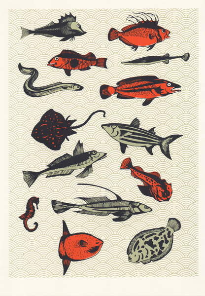 Плакат Orange Japanese Fish, 2015