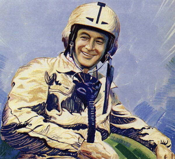 Плакат Donald Campbell and Blue Bird held the land speed record briefly