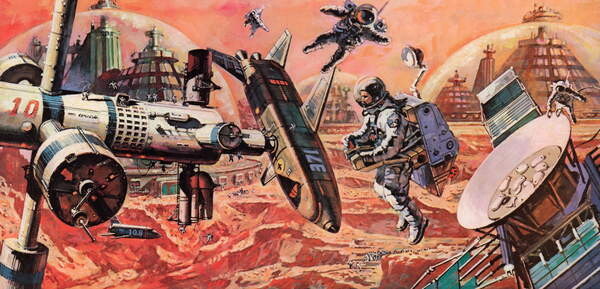 Плакат Mars, colonised by man, as envisaged in the 1980s