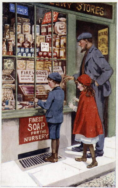 Плакат Children choosing fireworks