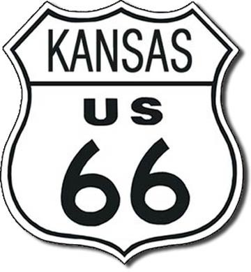 Metallikyltti US 66 - kansas