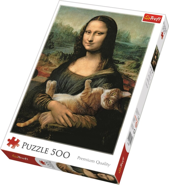 Puzzle Mona Lisa and Purring Kitty