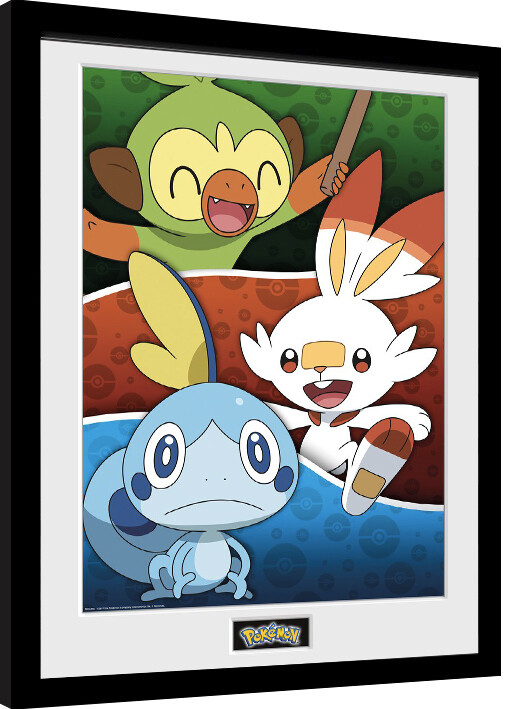 Framed Poster Pokemon - Galar Starters