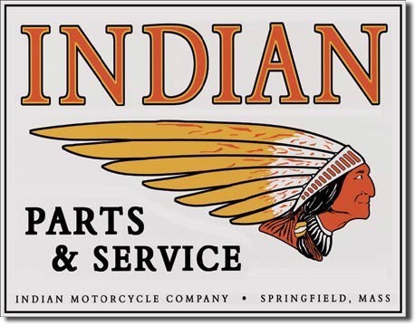 Metallikyltti INDIAN - logo