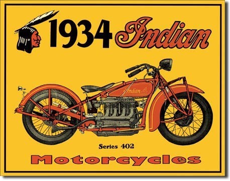 Metallikyltti INDIAN - motorcycles
