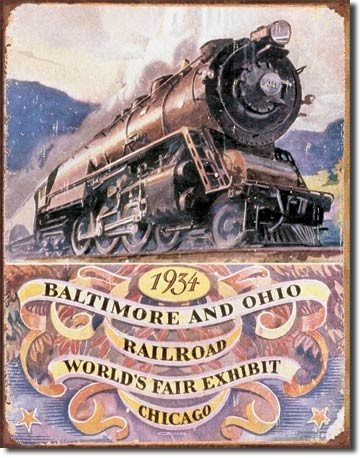 Μεταλλική πινακίδα B&O RAILROAD 34 - worlds fair