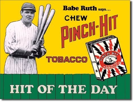 Μεταλλική πινακίδα BABE RUTH - pinch hit tobacco