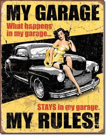 Metallikyltti LEGENDS - my garage