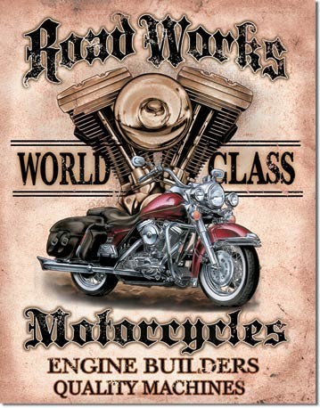 Metallikyltti LEGENDS - road works