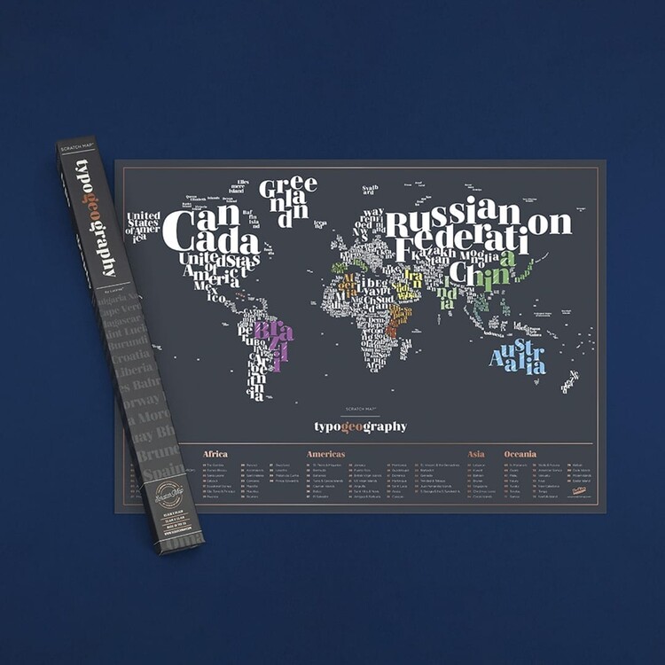 Скреч карта Typogeography Edition