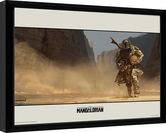 Framed Poster Star Wars: The Mandalorian - Walk