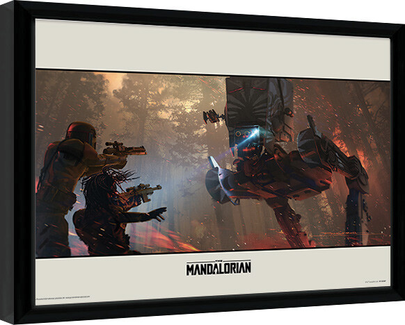 Framed poster Star Wars: The Mandalorian - Walker