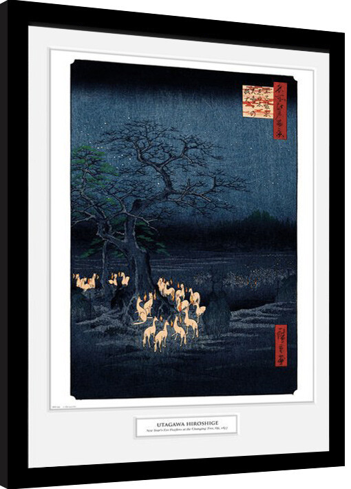 Kehystetty juliste Hiroshige - New Years Eve Foxfire