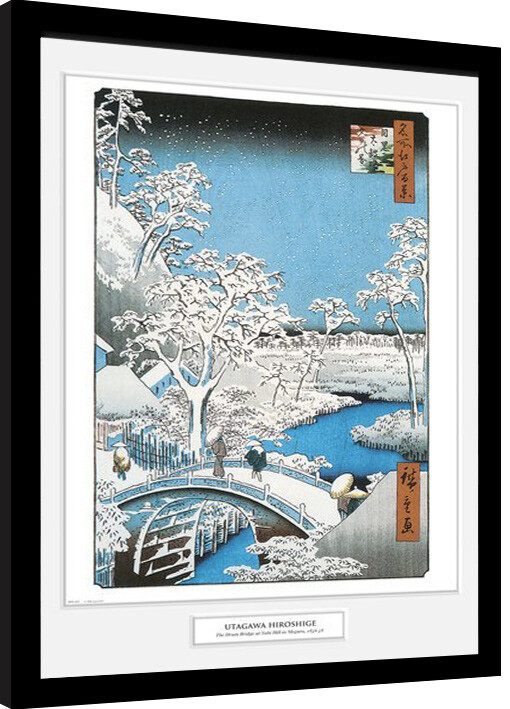 Kehystetty juliste Hiroshige - The Drum Bridge