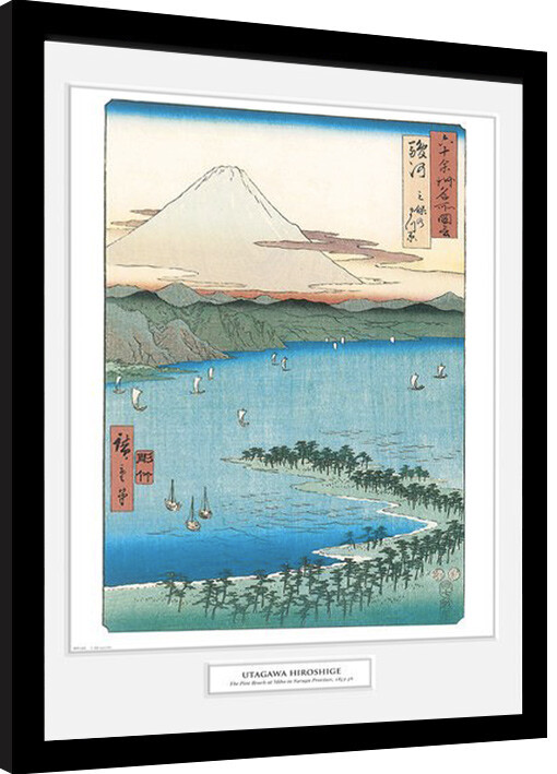 Uokvirjen plakat Hiroshige - The Pine Beach At Miho