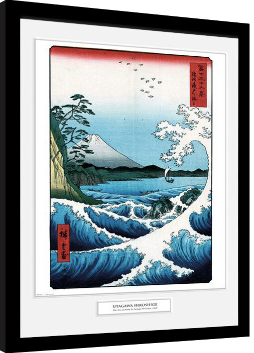 Poster emoldurado Hiroshige - The Sea At Satta