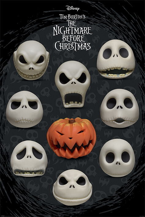 Плакат Nightmare Before Christmas - Many Faces of Jack