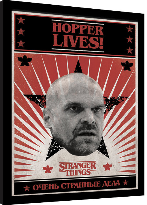 Рамкиран плакат Stranger Things - Hopper Lives