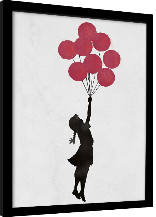 Κορνιζαρισμένη αφίσα Banksy - Girl Floating