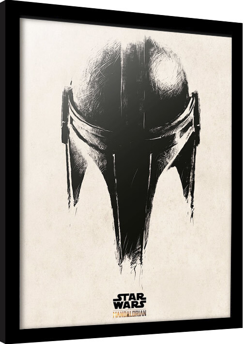 Κορνιζαρισμένη αφίσα Star Wars: The Mandalorian - Helmet