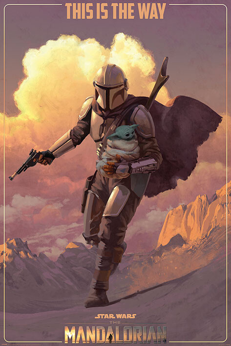 スターウォーズ　THE MANDALORIAN ポスター Poster Star Wars: The Mandalorian - On The Run | Wall Art