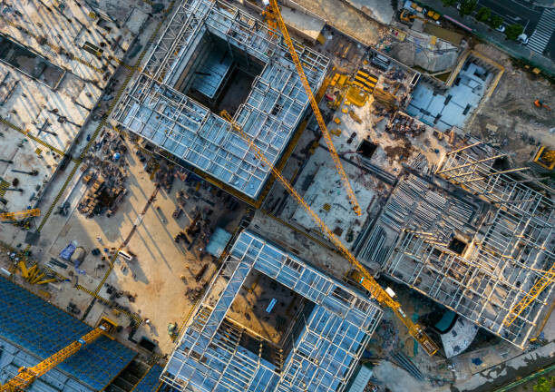 Camisola Aerial view of a large construction site