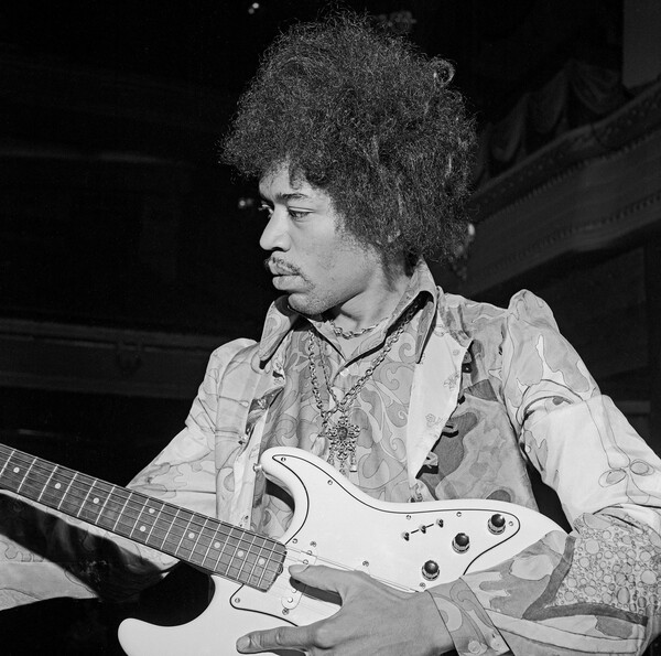 Naljepnica American guitarist, composer and singer Jimi Hendrix