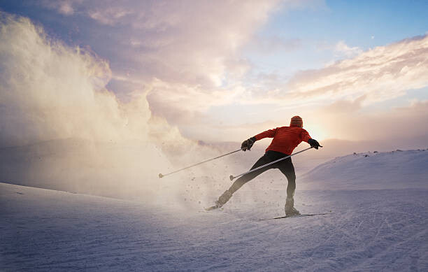 Art Photography A cross country skier at sunset in Norway