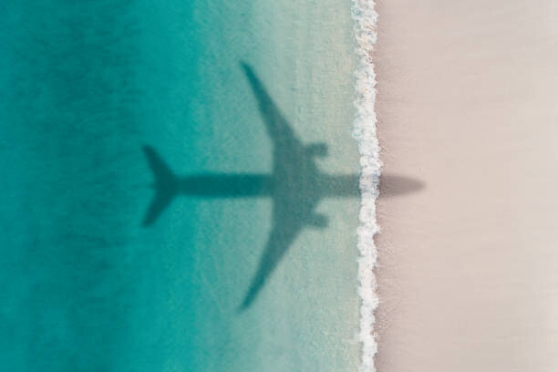 Arte Fotográfica Aerial shot showing an aircraft shadow