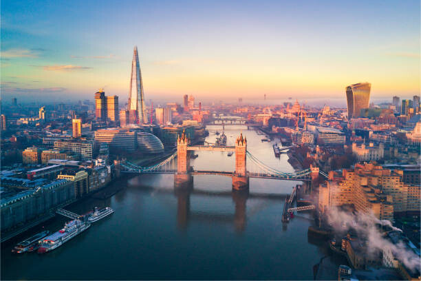 Art Photography Aerial view of London and the Tower Bridge
