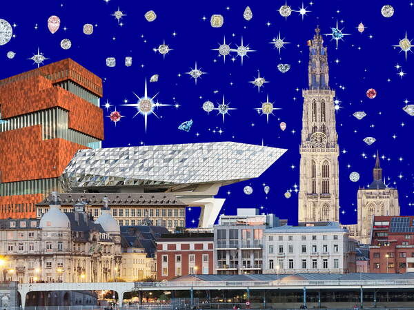 Antwerp by night 2018 screenprint Reproductions of famous