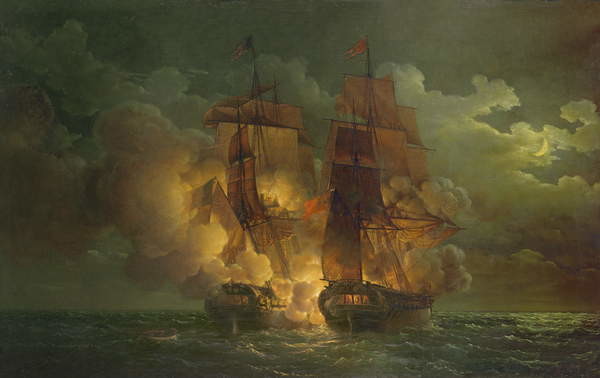 Fine Art Print Battle Between the French Frigate 'Arethuse' and the English Frigate 'Amelia'