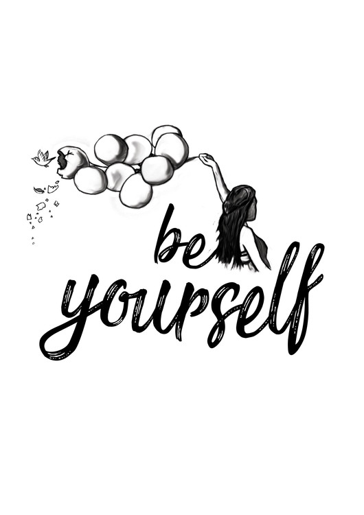 Wallpaper Mural Be yourself - White